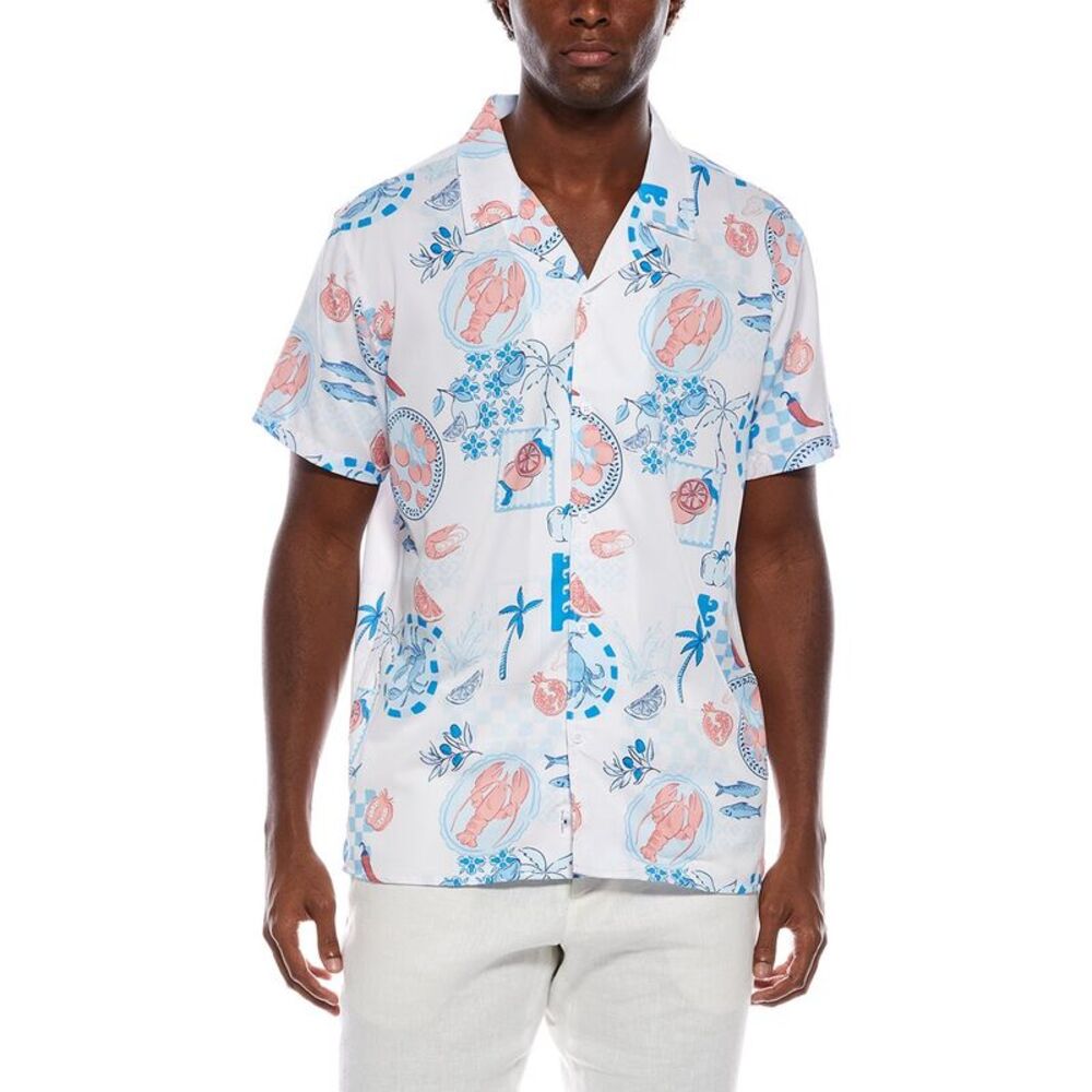 Vintage Summer Mens  Premium Camp Shirt, White